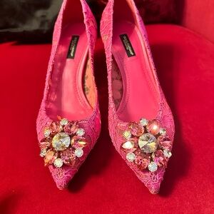 Dolce & Gabbana Chic Pink Embellished Women's Heels